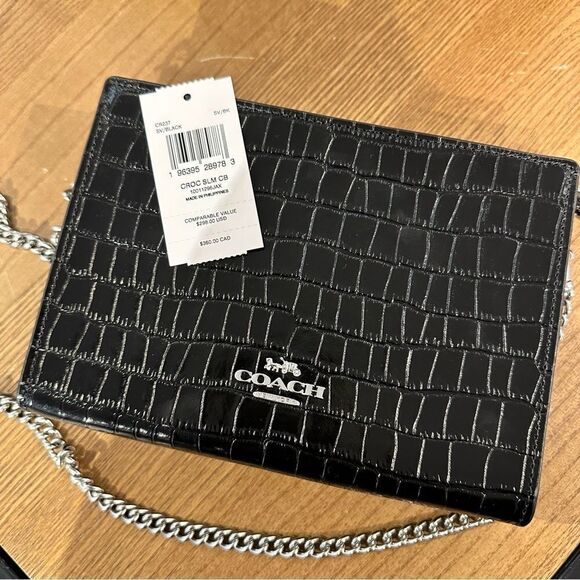 NWT ❤️ Coach Slim Leather Crossbody Wallet - Picture 1 of 8